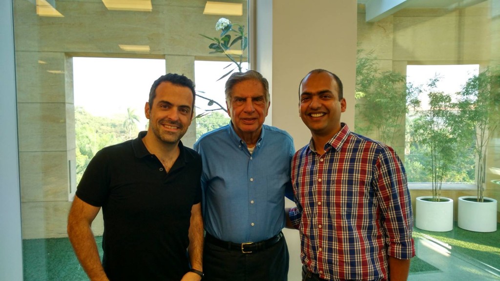 Ratan Tata with Hugo and Manu Jain