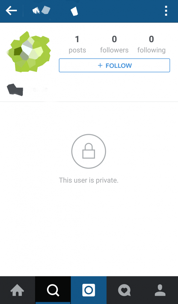 Instagram blocked with private profile