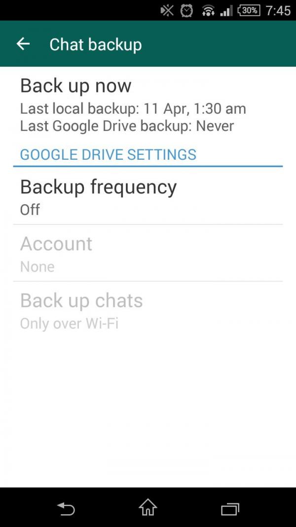 WhatsApp Backup To Google Drive